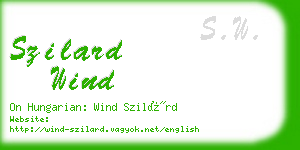 szilard wind business card